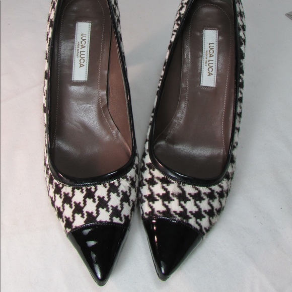 Luca Luca Heels- Houndstooth and Leather - Picture 2 of 11